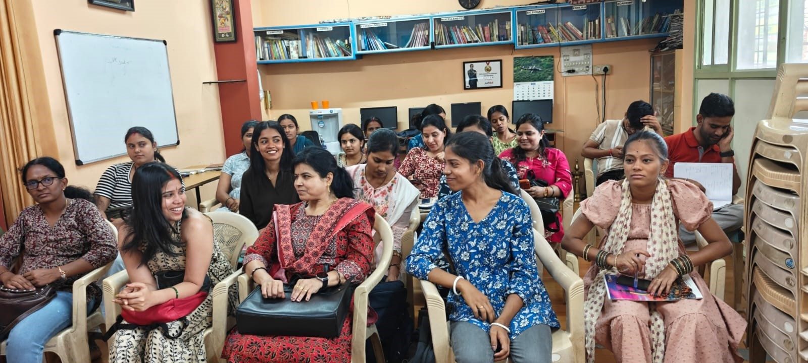 Students laughing together during a session at Nile Institute